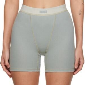 SKIMS Sage Green Cotton Rib High Rise Boxer Shorts Size Large